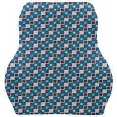 Country Blue Checks Pattern Car Seat Velour Cushion  by SpinnyChairDesigns