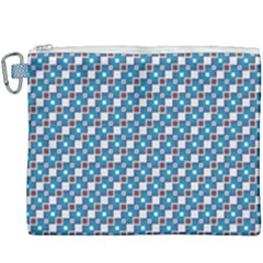 Country Blue Checks Pattern Canvas Cosmetic Bag (xxxl) by SpinnyChairDesigns