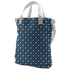 Country Blue Checks Pattern Canvas Messenger Bag