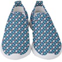 Country Blue Checks Pattern Kids  Slip On Sneakers View1