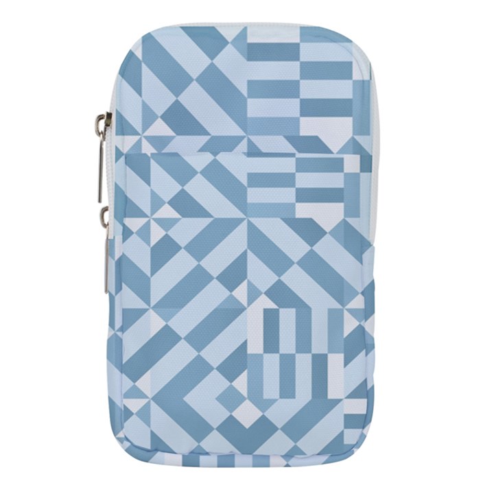 Truchet Tiles Blue White Waist Pouch (Small)