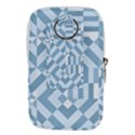 Truchet Tiles Blue White Waist Pouch (Small) View2