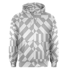 Truchet Tiles Grey White Pattern Men s Core Hoodie by SpinnyChairDesigns