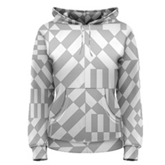 Truchet Tiles Grey White Pattern Women s Pullover Hoodie by SpinnyChairDesigns