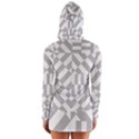 Truchet Tiles Grey White Pattern Long Sleeve Hooded T-shirt View2