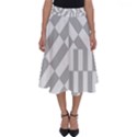 Truchet Tiles Grey White Pattern Perfect Length Midi Skirt View1