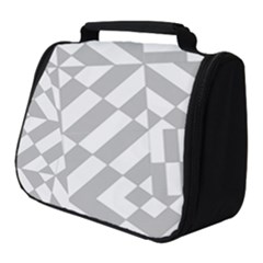 Truchet Tiles Grey White Pattern Full Print Travel Pouch (small) by SpinnyChairDesigns