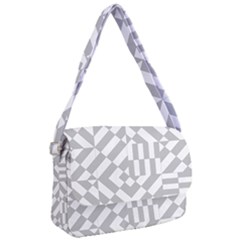 Truchet Tiles Grey White Pattern Courier Bag