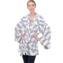 Truchet Tiles Grey White Pattern Long Sleeve Velvet Kimono  View1