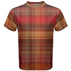 Madras Plaid Fall Colors Men s Cotton Tee by SpinnyChairDesigns