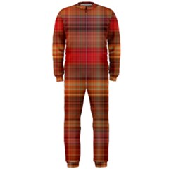 Madras Plaid Fall Colors Onepiece Jumpsuit (men)  by SpinnyChairDesigns