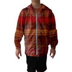 Madras Plaid Fall Colors Kids  Hooded Windbreaker by SpinnyChairDesigns