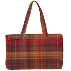 Madras Plaid Fall Colors Canvas Work Bag by SpinnyChairDesigns