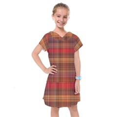 Madras Plaid Fall Colors Kids  Drop Waist Dress by SpinnyChairDesigns