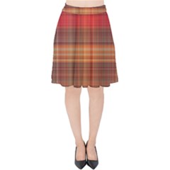 Madras Plaid Fall Colors Velvet High Waist Skirt by SpinnyChairDesigns