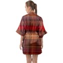 Madras Plaid Fall Colors Half Sleeve Satin Kimono  View2