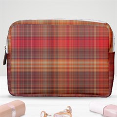 Madras Plaid Fall Colors Make Up Pouch (medium) by SpinnyChairDesigns