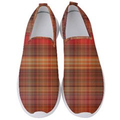 Madras Plaid Fall Colors Men s Slip On Sneakers by SpinnyChairDesigns