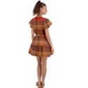 Madras Plaid Fall Colors Flutter Sleeve Wrap Dress View2