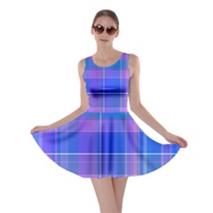 Madras Plaid Blue Purple Skater Dress by SpinnyChairDesigns