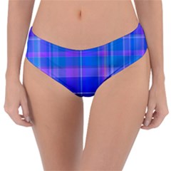 Madras Plaid Blue Purple Reversible Classic Bikini Bottoms by SpinnyChairDesigns