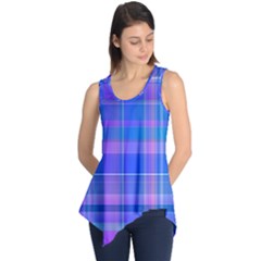 Madras Plaid Blue Purple Sleeveless Tunic by SpinnyChairDesigns