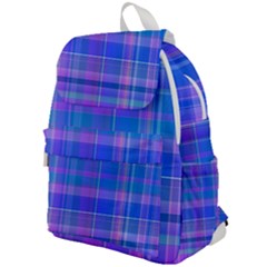 Madras Plaid Blue Purple Top Flap Backpack by SpinnyChairDesigns