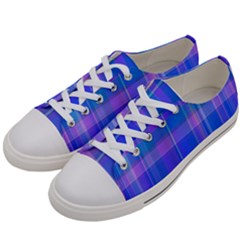 Madras Plaid Blue Purple Women s Low Top Canvas Sneakers by SpinnyChairDesigns