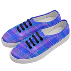 Madras Plaid Blue Purple Women s Classic Low Top Sneakers by SpinnyChairDesigns