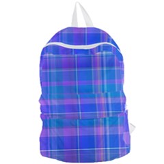 Madras Plaid Blue Purple Foldable Lightweight Backpack by SpinnyChairDesigns