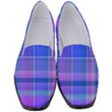 Madras Plaid Blue Purple Women s Classic Loafer Heels View1