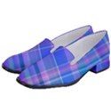 Madras Plaid Blue Purple Women s Classic Loafer Heels View2