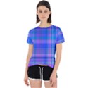 Madras Plaid Blue Purple Open Back Sport Tee View1