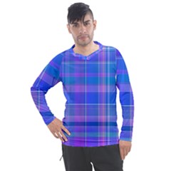 Madras Plaid Blue Purple Men s Pique Long Sleeve Tee