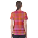 Pink Orange Madras Plaid Women s Cotton Tee View2