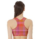 Pink Orange Madras Plaid Sports Bra with Border View2