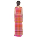 Pink Orange Madras Plaid Empire Waist Maxi Dress View2