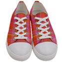 Pink Orange Madras Plaid Women s Low Top Canvas Sneakers View1