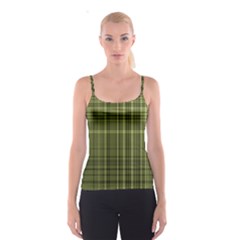 Green Madras Plaid Spaghetti Strap Top by SpinnyChairDesigns