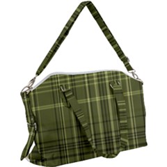 Green Madras Plaid Canvas Crossbody Bag by SpinnyChairDesigns