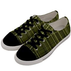 Green Madras Plaid Men s Low Top Canvas Sneakers by SpinnyChairDesigns