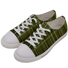 Green Madras Plaid Women s Low Top Canvas Sneakers by SpinnyChairDesigns