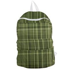 Green Madras Plaid Foldable Lightweight Backpack by SpinnyChairDesigns