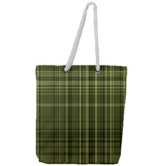 Green Madras Plaid Full Print Rope Handle Tote (large) by SpinnyChairDesigns