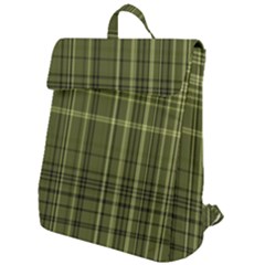 Green Madras Plaid Flap Top Backpack by SpinnyChairDesigns