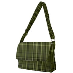 Green Madras Plaid Full Print Messenger Bag (s) by SpinnyChairDesigns