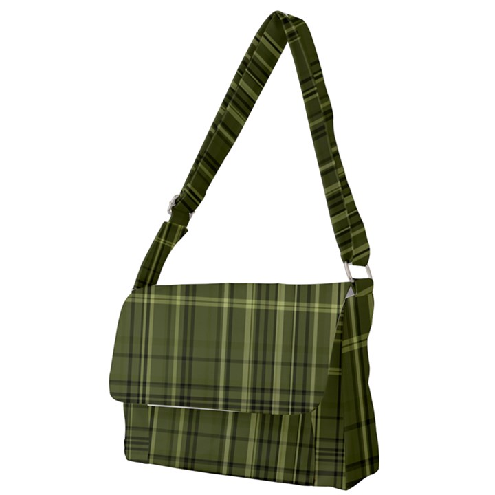 Green Madras Plaid Full Print Messenger Bag (S)