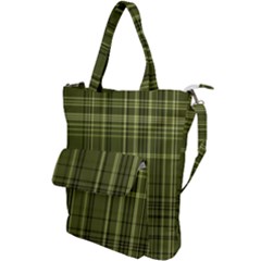 Green Madras Plaid Shoulder Tote Bag by SpinnyChairDesigns