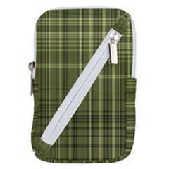 Green Madras Plaid Belt Pouch Bag (large) by SpinnyChairDesigns