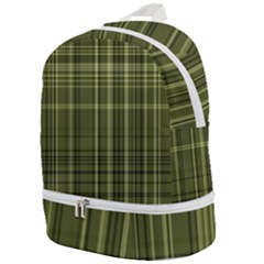 Green Madras Plaid Zip Bottom Backpack by SpinnyChairDesigns